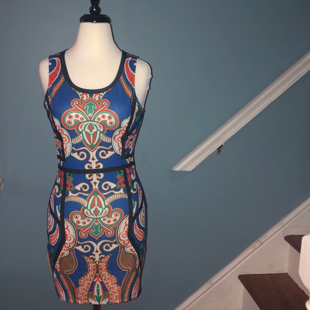 Floral Crew Neck Tank Mini Dress